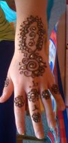 Henna tat design hand and finger